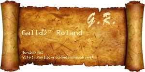 Galló Roland névjegykártya
